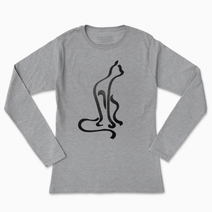 Women's long-sleeved t-shirt "Curious cat"