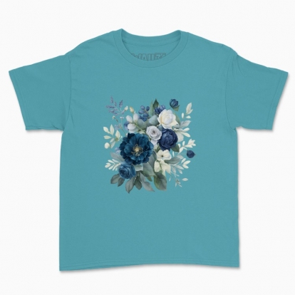Children's t-shirt "Rustic Blue Wildflowers Bouquet"