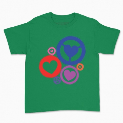Дитяча футболка "Шестерні із сердечками. Ми разом"