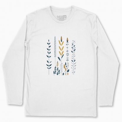 Men's long-sleeved t-shirt "Flowers Minimalism Hygge #2 / Scandinavian style print"