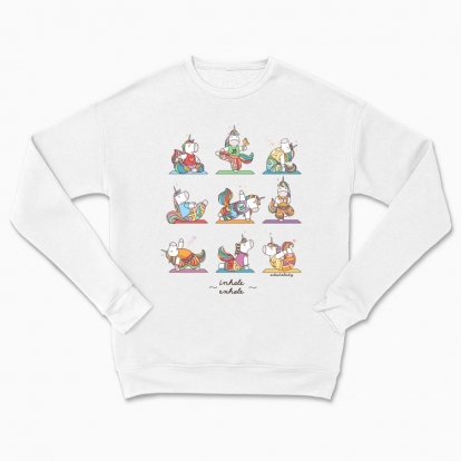 Сhildren's sweatshirt "Yoga poses with Unicorns. Inhale and exhale"