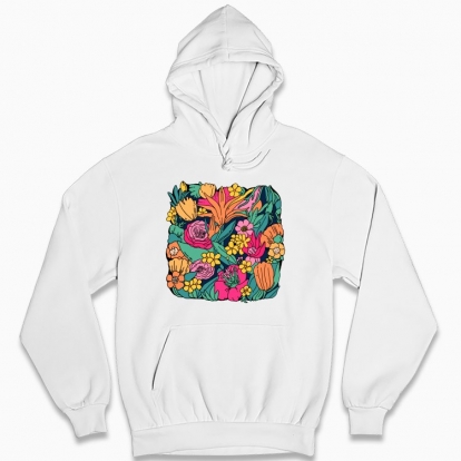Man's hoodie "Colorful bouquet"