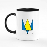 Printed mug "Trident minimalism (yellow-blue)"
