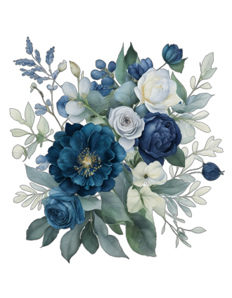 Синій букет польових квітів