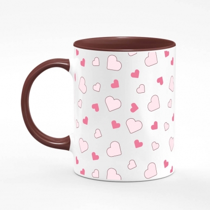 Чашка з принтом "Паттерн рожеві сердечки"