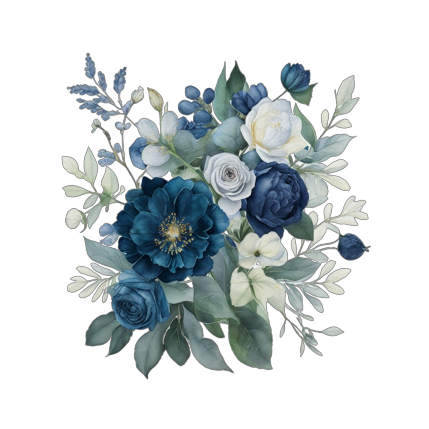 Синій букет польових квітів