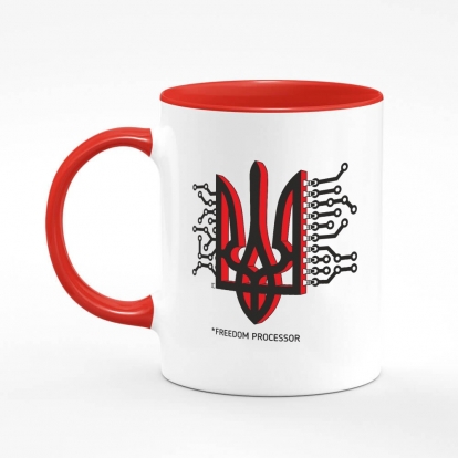 Printed mug "Freedom processor (red and black)"