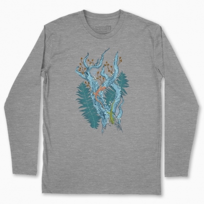 Men's long-sleeved t-shirt "Lizards in the forest thicket"