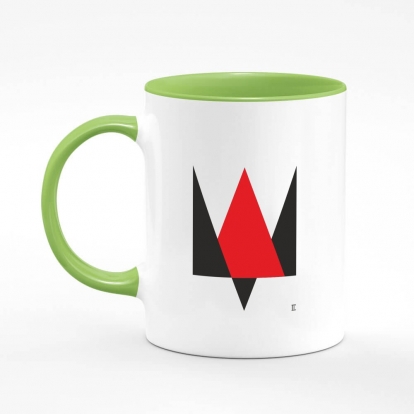 Printed mug "Trident minimalism (red and black)"