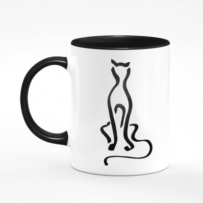 Printed mug "The watching cat"