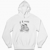 Man's hoodie "Liberty and Mother (black monochrome)"
