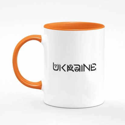 Printed mug "Ukraine (black monochrome)"