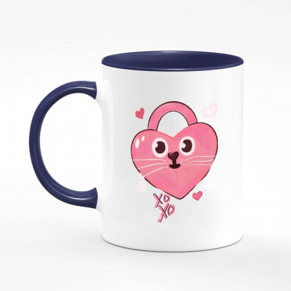 Printed mug "lock Heart love"