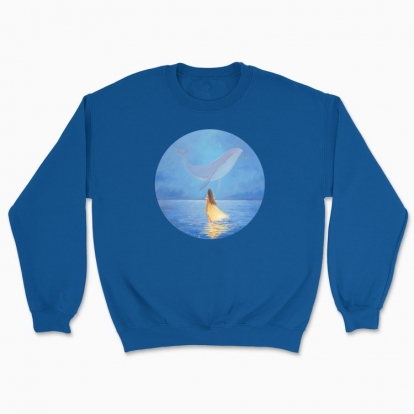 Unisex sweatshirt "The Girl in yellow dress and the Whale"