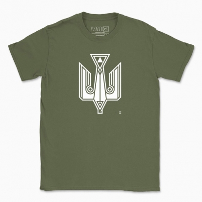 Men's t-shirt "Falcon-trident. White monochrome."