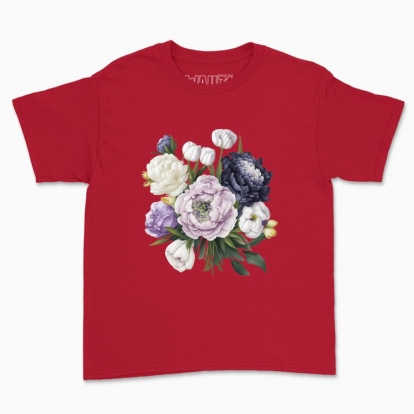 Children's t-shirt "A delicate bouquet of Eustoma"