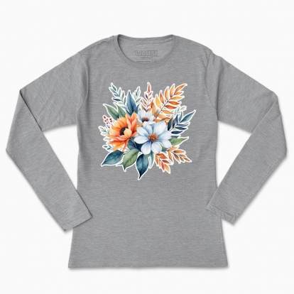 Women's long-sleeved t-shirt "flowers bouquet"