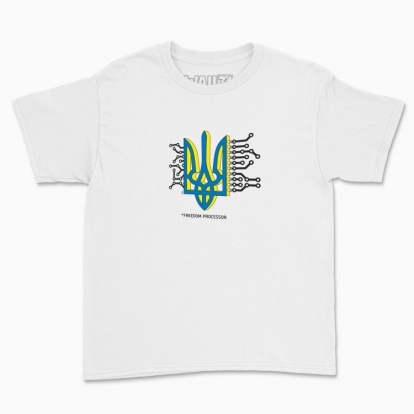 Children's t-shirt "Freedom processor (yellow and blue)"