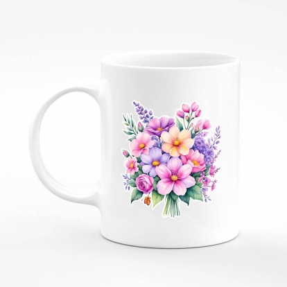 Чашка з принтом "букет квітів"