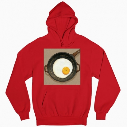 Man's hoodie "An egg in a pan"