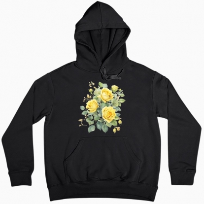 Women hoodie "A bouquet of yellow roses"