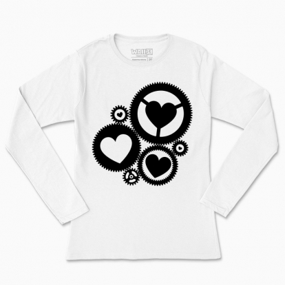 Women's long-sleeved t-shirt "Gears with hearts"