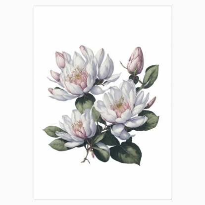 Poster "Flowers / Gentle Magnolia / Magnolia flowers"