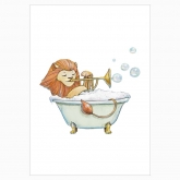 Poster "Sunny lion and soap bubbles"