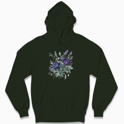 Man's hoodie "A bouquet of wild flowers"