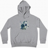 Women hoodie "Rustic Blue Wildflowers Bouquet"