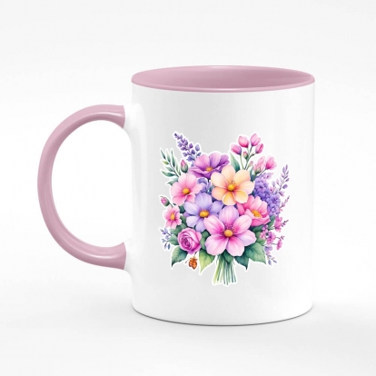 Чашка з принтом "букет квітів"