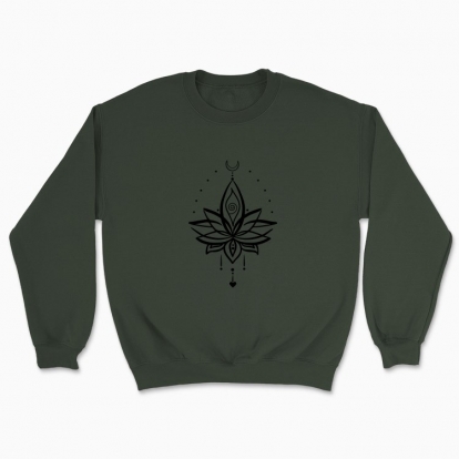 Unisex sweatshirt "Lotus,tatoo,line art,print"