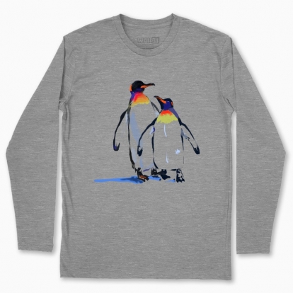 Men's long-sleeved t-shirt "Penguins in love"