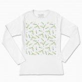Women's long-sleeved t-shirt "Green maple seeds"