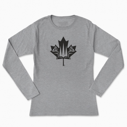 Women's long-sleeved t-shirt "Canada and Ukraine forever together. (black monochrome)"