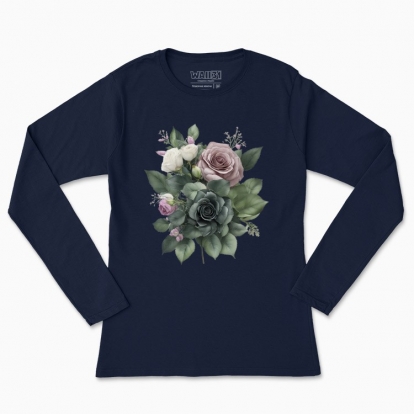 Women's long-sleeved t-shirt "A bouquet of luxurious roses"