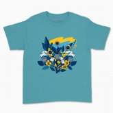 Дитяча футболка "квіти з прапором України"