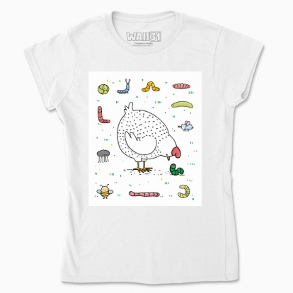 Women's t-shirt "Chicken and insects"