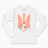 Women's long-sleeved t-shirt "Trident with Unicorn and Watermelon. Glory to Ukraine"