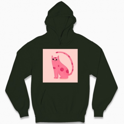 Man's hoodie "Pink cat"