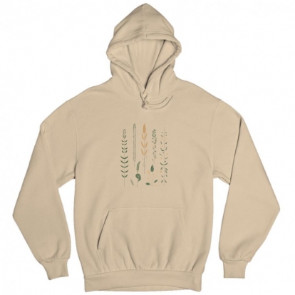 Man's hoodie "Flowers Minimalism Hygge / Scandinavian style print"