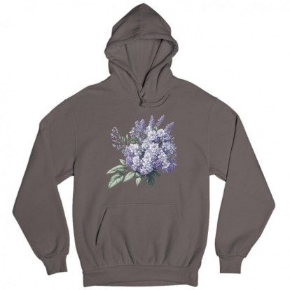 Man's hoodie "Flowers / Lilac / Lilac bouquet"