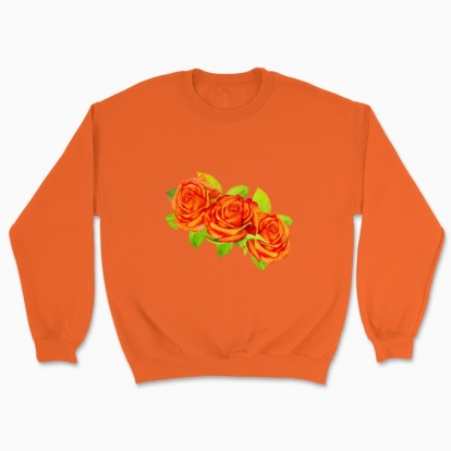 Unisex sweatshirt "Wreath: Orange roses"