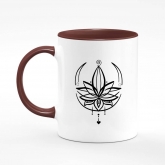 Printed mug "lotus with moon lineart"