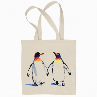 Еко сумка "Закохані імператорські пінгвіни"