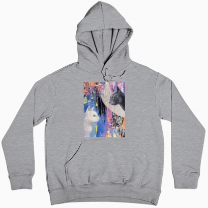 Women hoodie "Cats. Day and Night"