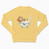 Сhildren's sweatshirt "Sunny lion and soap bubbles"