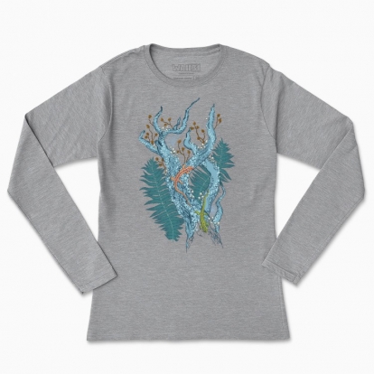 Women's long-sleeved t-shirt "Lizards in the forest thicket"