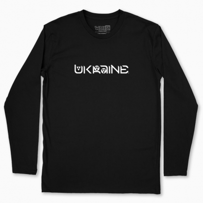 Men's long-sleeved t-shirt "Ukraine (white monochrome)"