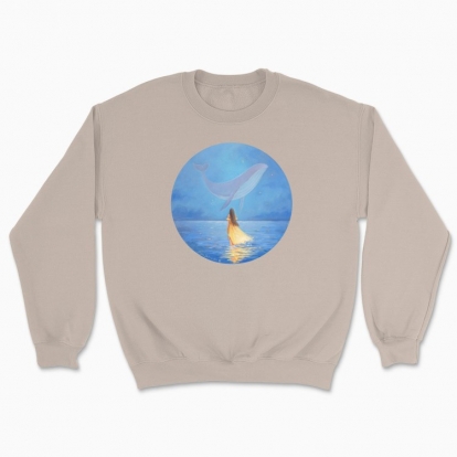 Unisex sweatshirt "The Girl in yellow dress and the Whale"